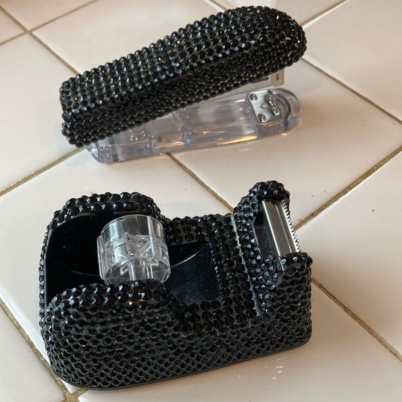 Office Bling Black Tape Dispenser And Matching Stapler Poshmark